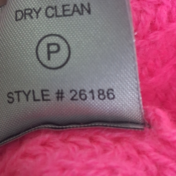 360 Cashmere XS Hot Neon Pink Cropped Chunky Knit Sweater Relaxed Boxy Luxury - Picture 6 of 9